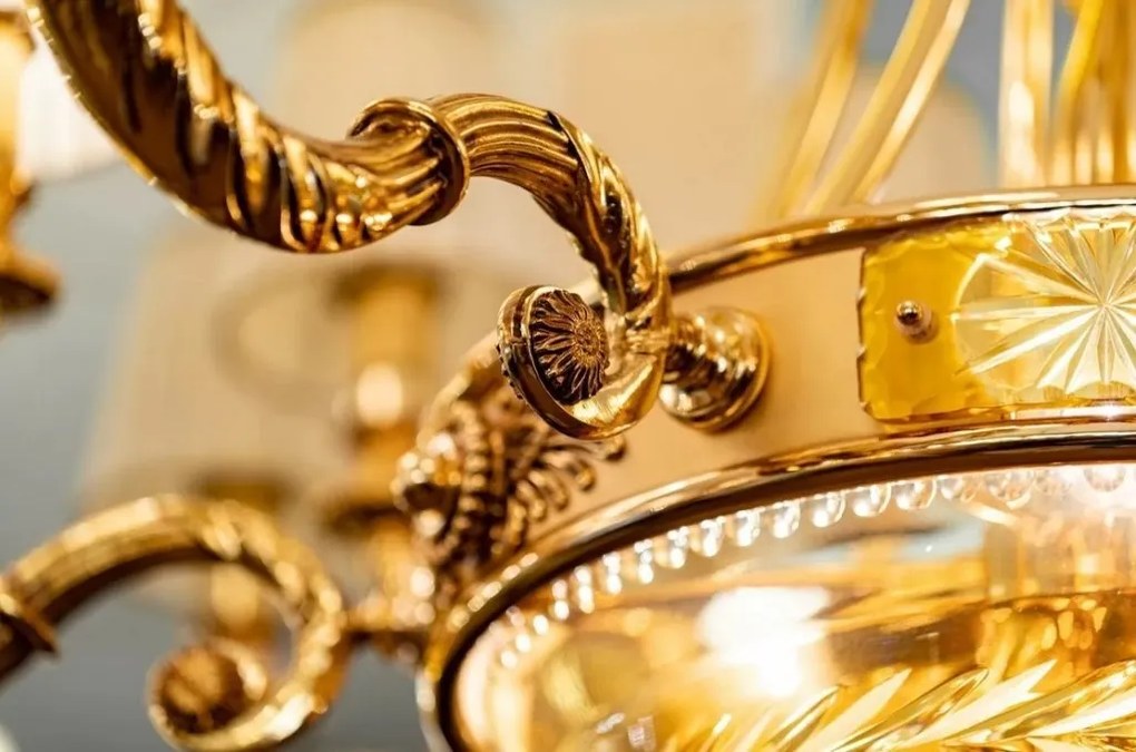 Candelabru XL clasic LUX realizat manual Amber