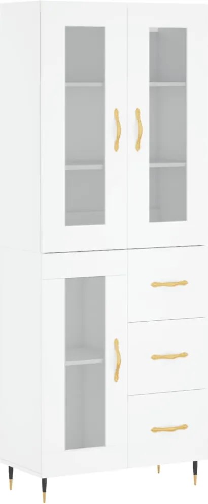 vidaXL Dulap înalt, alb, 69,5x34x180 cm, lemn compozit