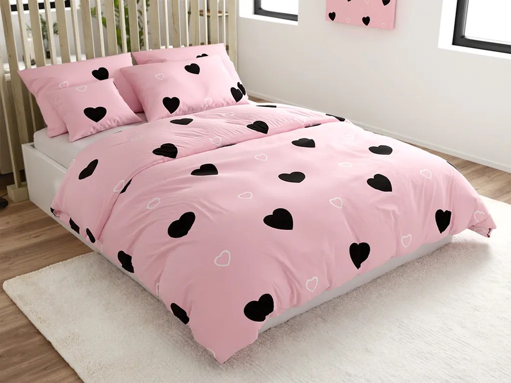 Lenjerie de pat din bumbac CORAZON BLEND roz Dimensiune lenjerie de pat: 70 x 90 cm | 140 x 220 cm