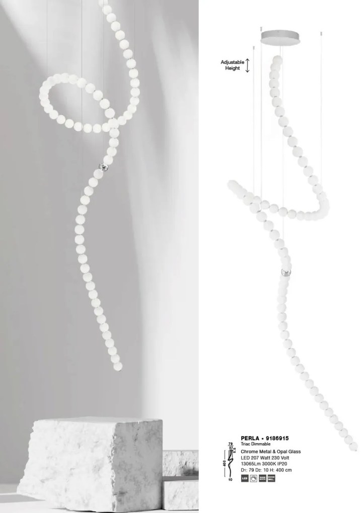 Lustra LED XXL suspendata design decorativ PERLA