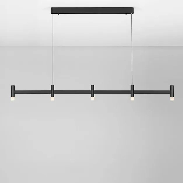 Lustra liniara cu 5 spoturi LED 2700K POETIC negru