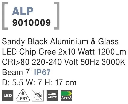 Aplica de perete LED iluminat exterior IP67 ALP up and down NVL-9010009