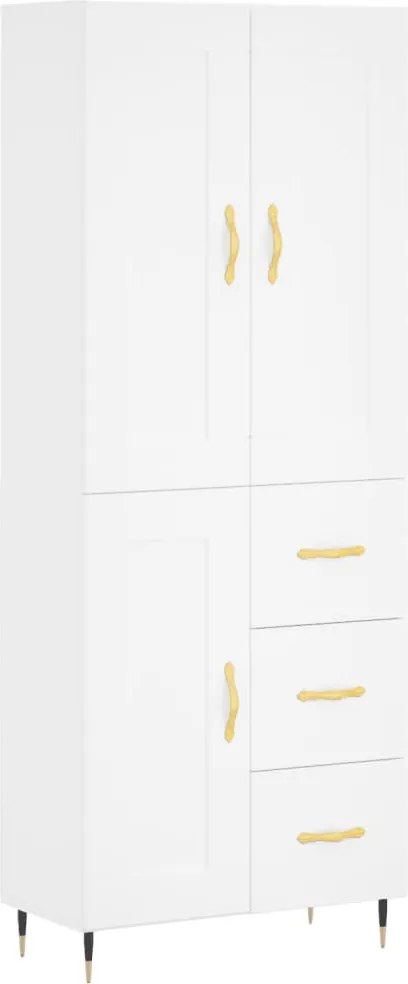 vidaXL Dulap înalt, alb, 69,5x34x180 cm, lemn compozit