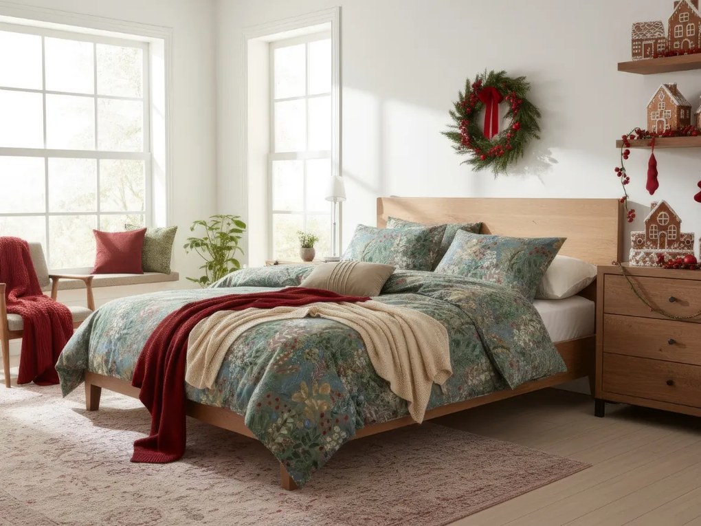 Lenjerie de pat din Renforce bumbac LUNARIA verde Dimensiune lenjerie de pat: 70 x 90 cm | 140 x 220 cm