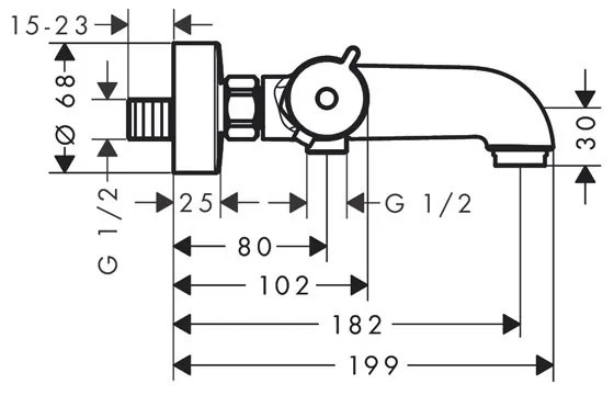 Baterie cada-dus termostatata Hansgrohe, Ecostat 1001, crom