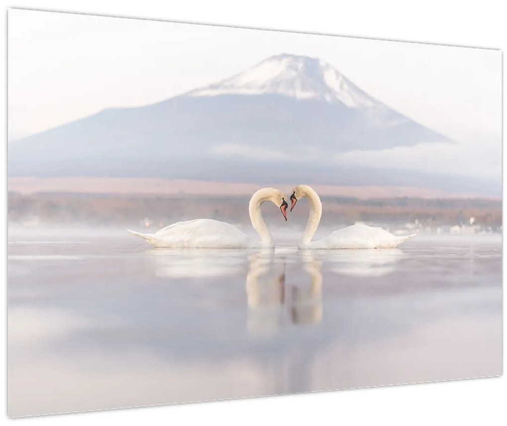 Tablou - Lebede îndrăgostite (90x60 cm)