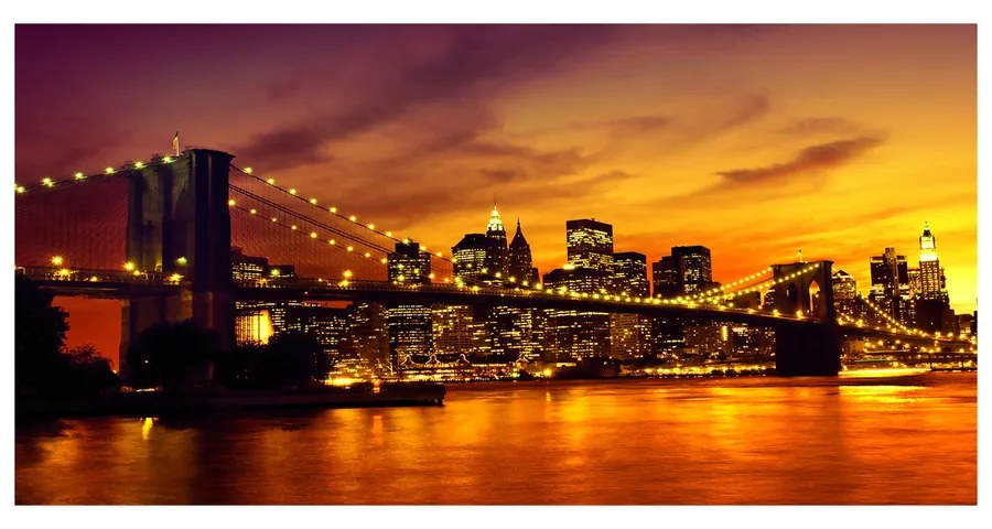 Tablou pe sticlă acrilică Podul brooklyn