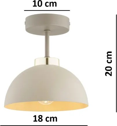 Brilagi - Plafonieră aplicată MOON 1xE27/60W/230V bej/auriu