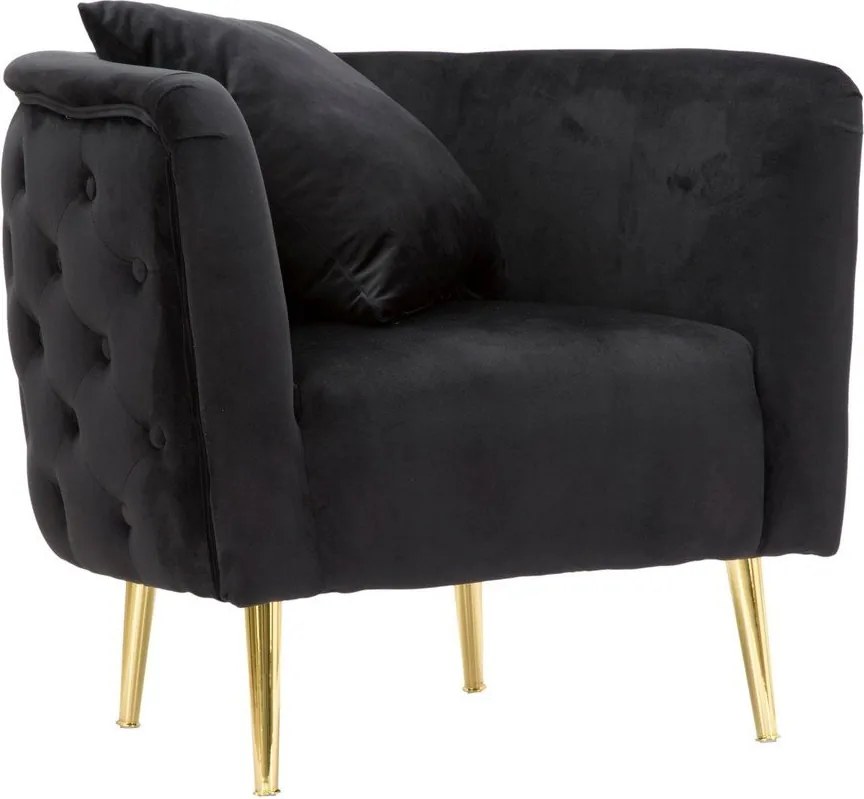 Fotoliu negru cu tapițerie din catifea Bucarest – Mauro Ferretti