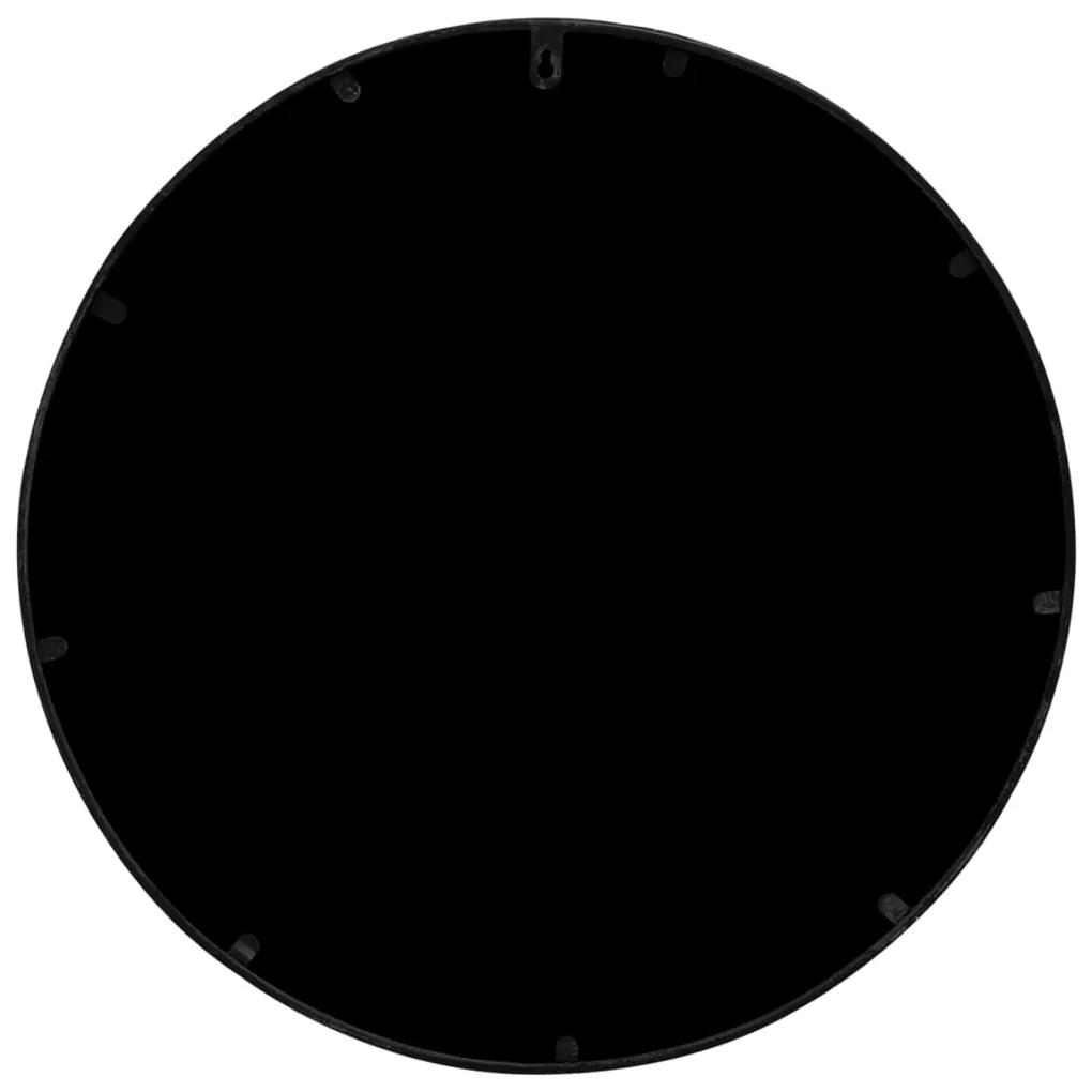 Oglinda de gradina rotunda, negru, 40x3 cm, fier, uz exterior 1, Negru, 40 x 3 cm