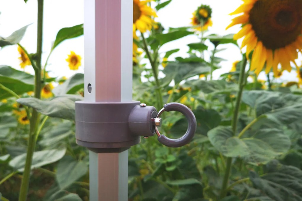 Cort tip foarfecă din aluminiu 4x8 m pentru motosport și depozit - cu 3 pereți - Alb