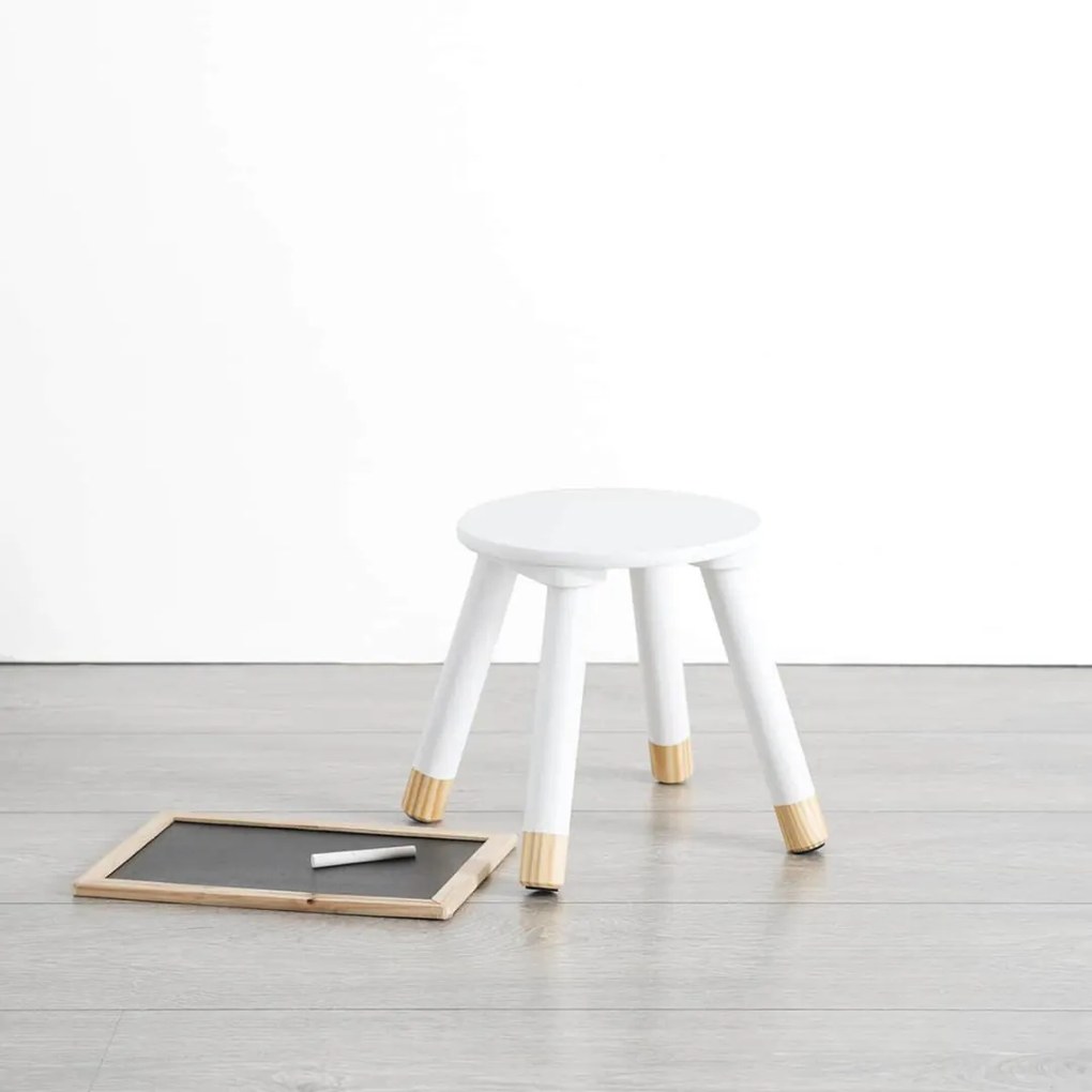 Scaunul pentru copii din lemn STOOL WHITE