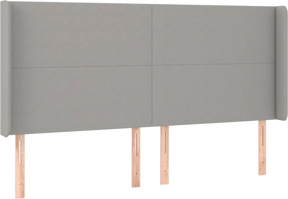 vidaXL Tăblie de pat cu aripioare gri deschis 183x16x118/128 cm textil