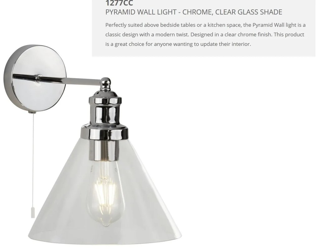 Aplica de perete design clasic Pyramid crom 1277CC SRT