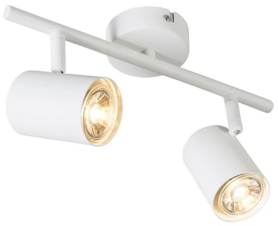 Spot reglabil modern alb, inclusiv 2 surse de lumină WiFi GU10 - Jeana