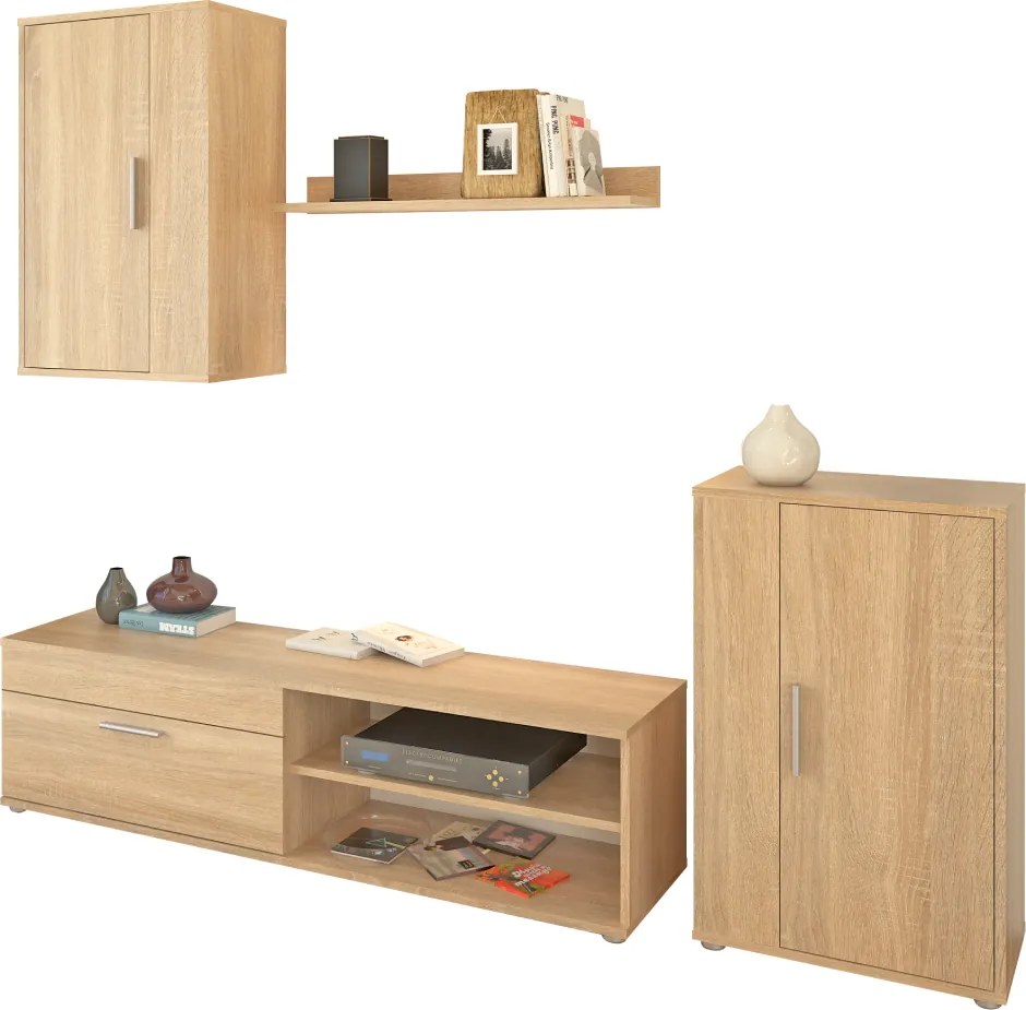 Perete living, stejar sonoma, KEVIN