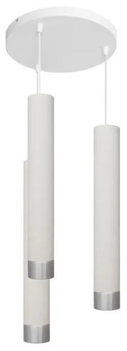 Lustr LED TUBA 3xGU10/4,8W/230V alb/luciu crom
