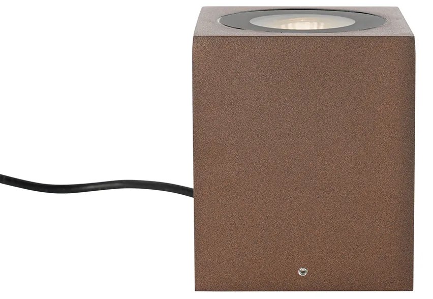 Proiector de grădină industrial maro ruginiu pătrat IP65 - Lennard