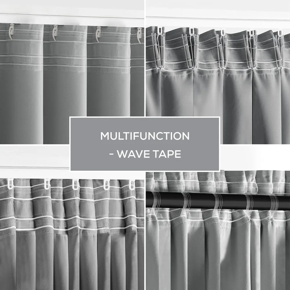 Draperie gri termoizolantă/dimout (semi-opacă) 140x270 cm Kierra – Restilo