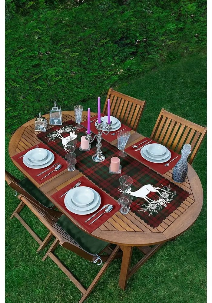 Set de Crăciun de 4 suporturi de farfurie și un napron 140x45 cm American Servis - Mila Home