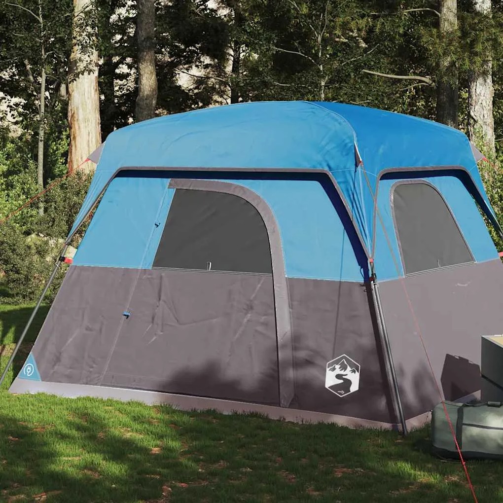 vidaXL Cabină cort de camping, 4 persoane, albastru, impermeabil