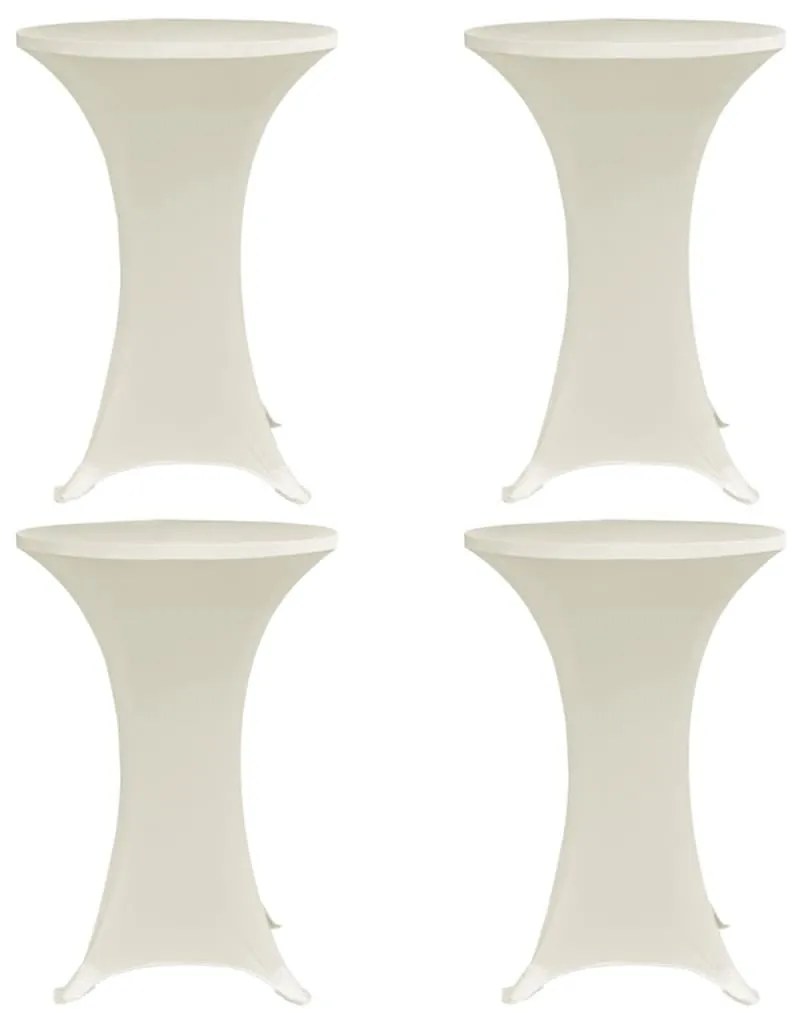 vidaXL Husă de masă cu picior, 4 buc., crem, Ø60 cm, elastic