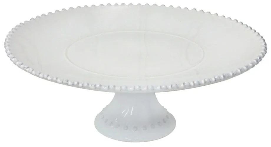 Platou cu picior din gresie ceramică Costa Nova Pearl, ⌀ 33 cm, alb