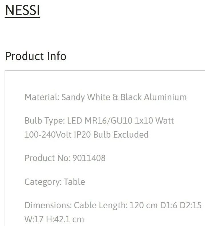 Veioza design minimalist NESSI, NVL-9011408