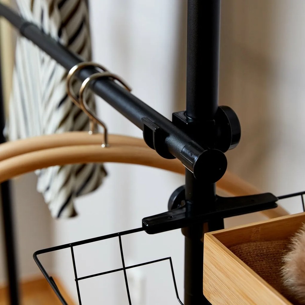 Wenko Set de 2 bare telescopice orizontaleHerkules, negru