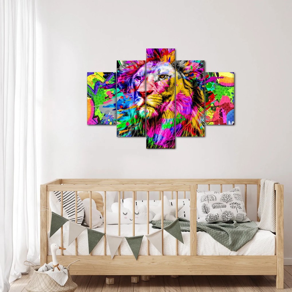 Tablou - 3D imaginea leului (150x105 cm)