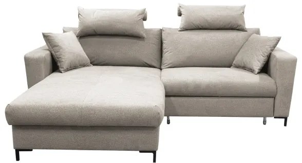 Colțar extensibil L HORTA, cu spațiu de depozitare, stânga, gri