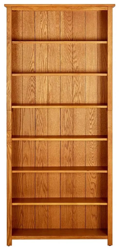 288475 vidaXL Bibliotecă cu 7 rafturi, 90 x 22,5 x 200 cm, lemn masiv stejar