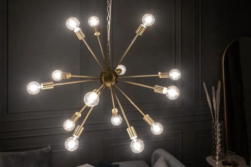 Lustra suspendata cu 14 surse de lumina Sputnik 85cm auriu