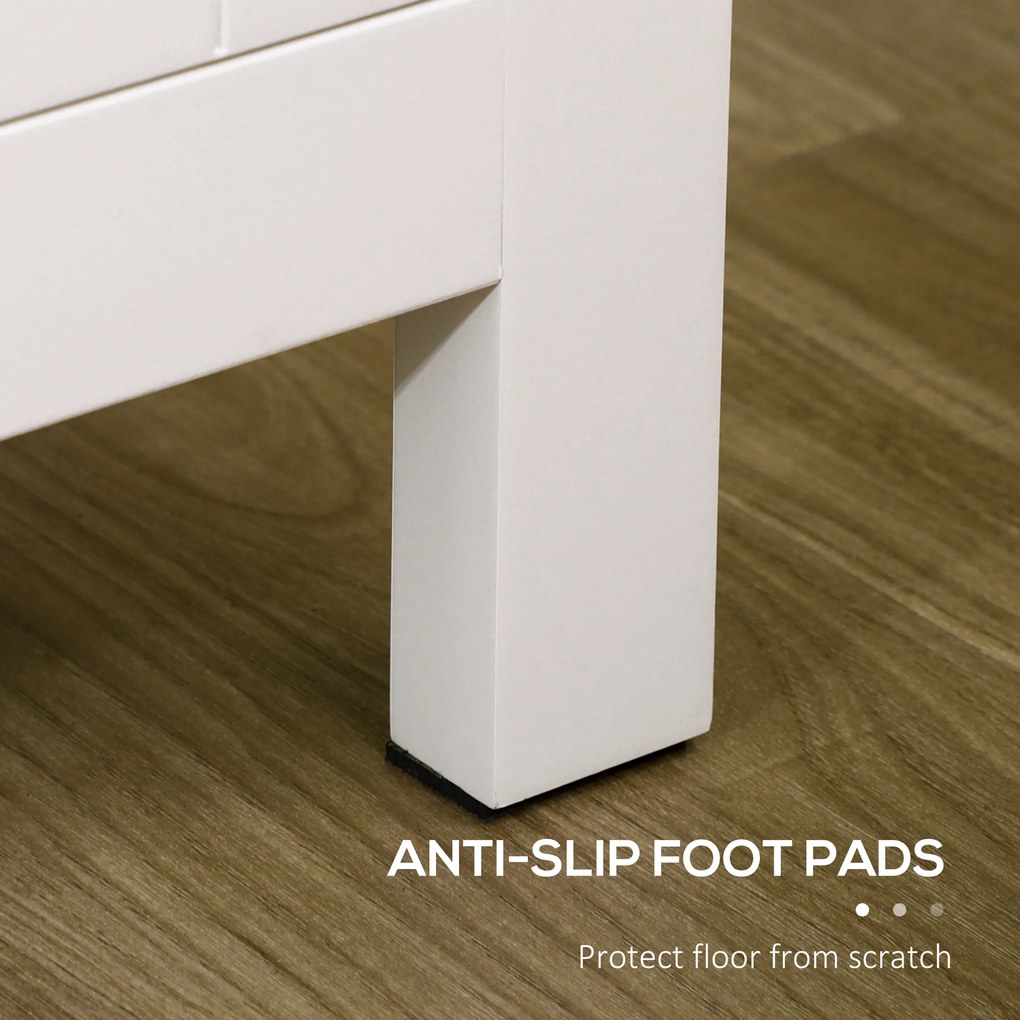 HOMCOM Credență de Bucătărie cu 3 Uși, Mobilier Modern de Bucătărie cu Raft Reglabil, Credență Tip Bufet pentru Sufragerie, Sala de Mese și Salon, 120x40x70 cm, Alb și Culoare Lemn | Aosom Romania