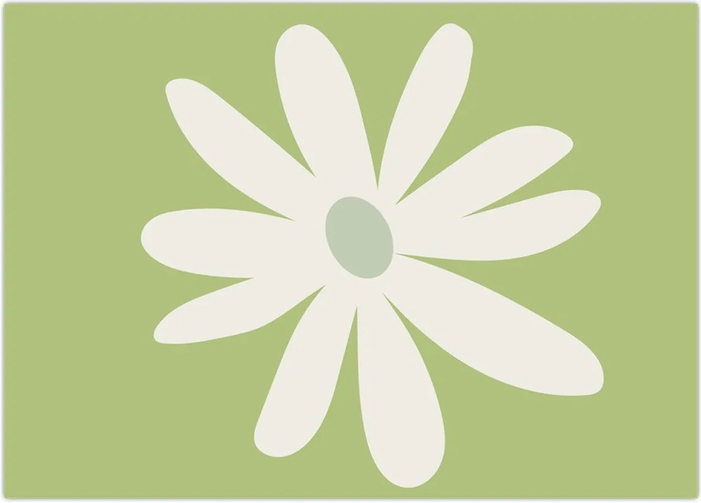 Tablou pe sticlă - Hippies, flori verzi N⁰2 (70x50 cm)