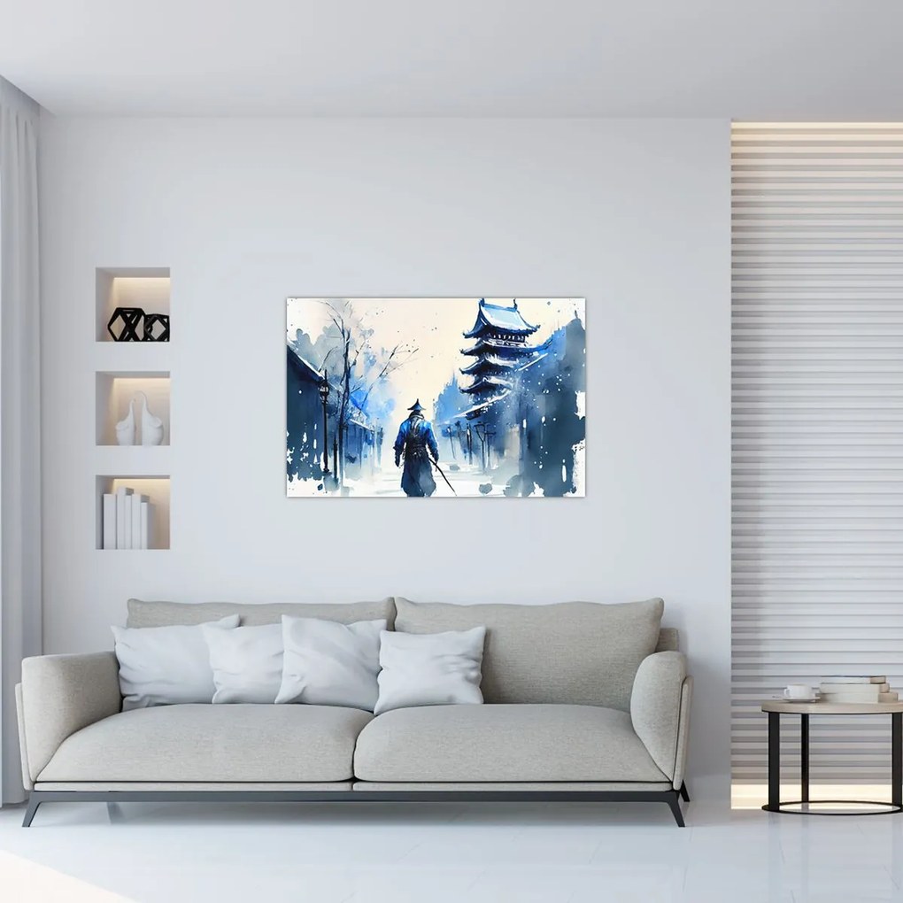 Tablou - Samurai, aquarel (90x60 cm)