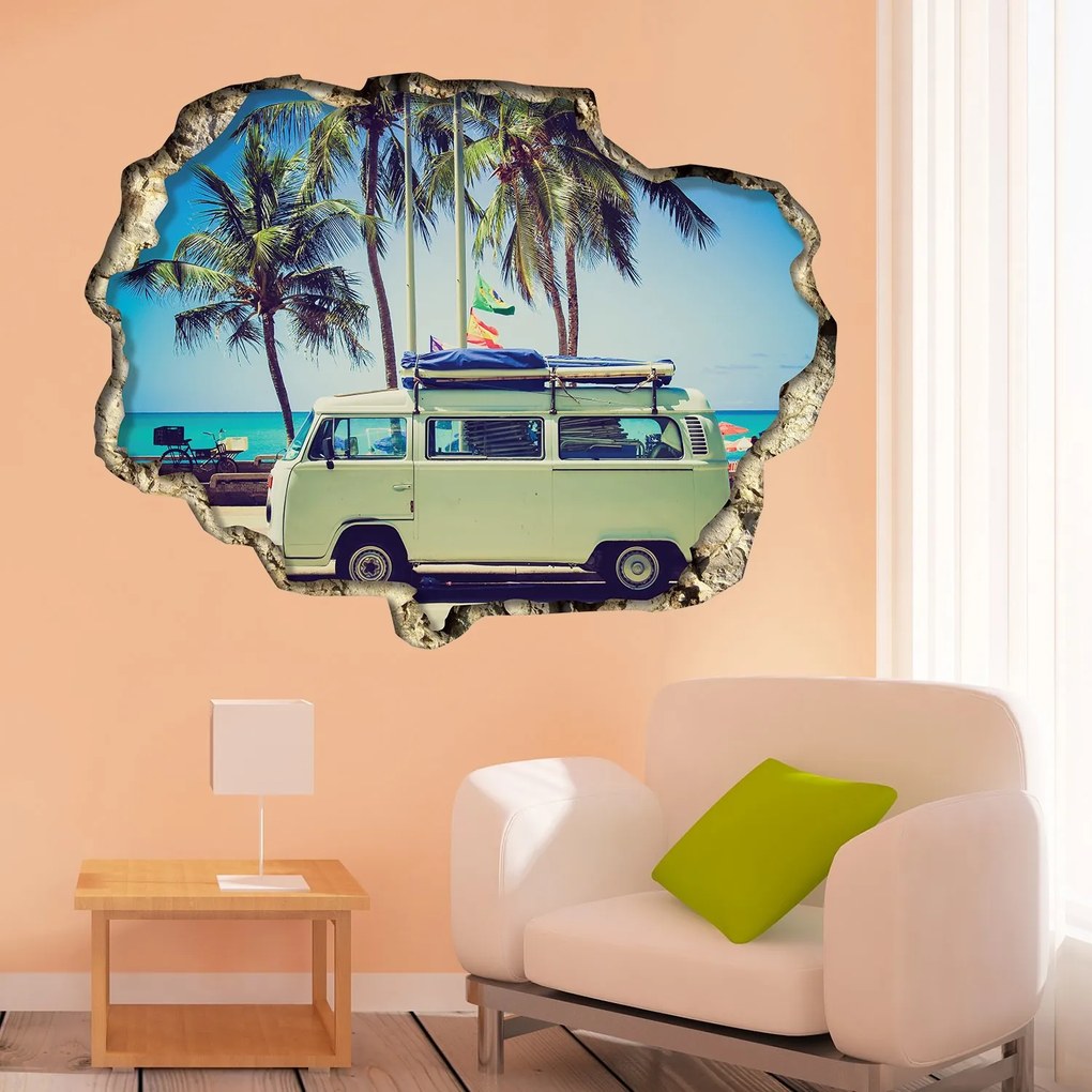 Sticker View Through The 3D Wall ,   Camper Van