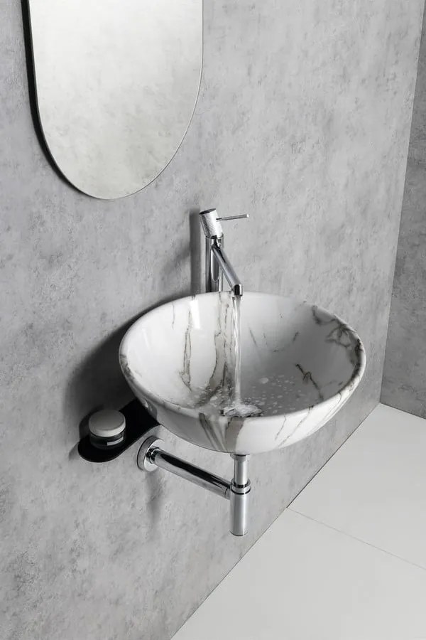 Chiuvetă albă rotundă din ceramică ø 42 cm Dalma – Sapho