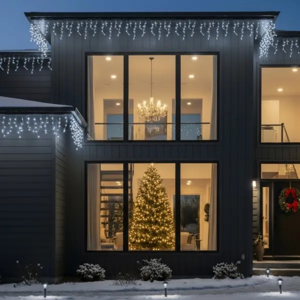 Brilagi - Ghirlandă luminoasă LED de exterior pentru Crăciun, 200 LED, 8 funcții, 13 m, IP44, alb rece