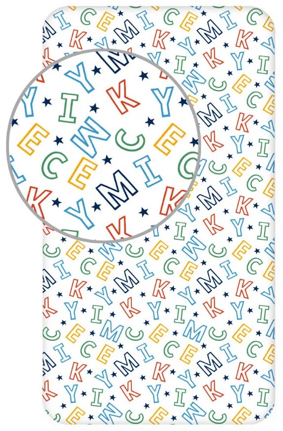 Disney Mickey Letters cearșaf cu elastic 90x200 cm