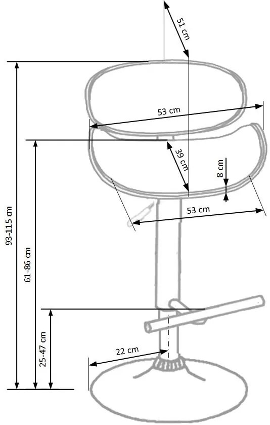 Scaun de bar H44 nuc crem