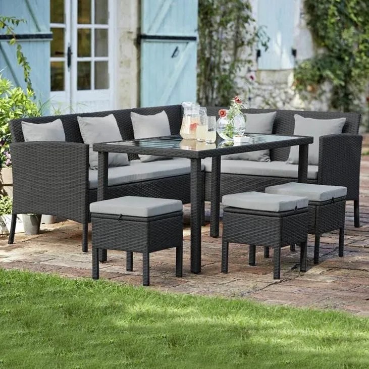 Set mobilier de grădină din ratan ALTEA - Antracit