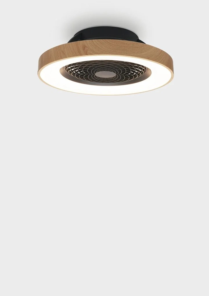 Lustra LED Smart cu Ventilator si telecomanda TIBET negru/lemn
