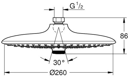 GROHE EUPHORIA 26456000 - Cap de duș Ø 260 mm, crom lucios