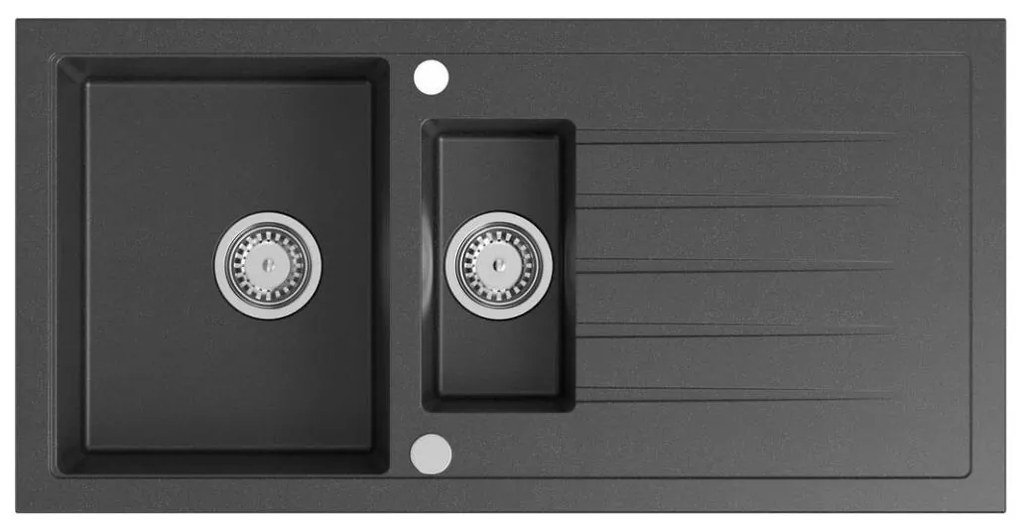Sapho - Chiuvetă de bucătărie din granit 100 x 50 cm, neagră