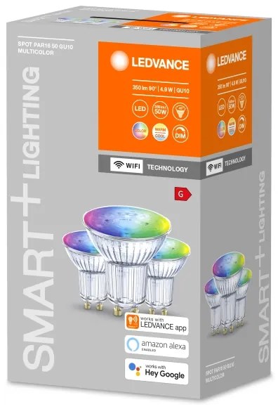 SET 3x LED RGBW Bec dimabil SMART+ GU10/4,9W/230V 2700K-6500K - Ledvance