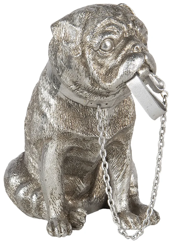 Figurina pug argintie 17/9/15 cm
