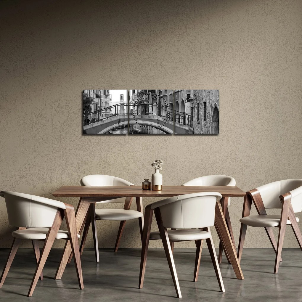 Tablou - Vedere din Veneția (cu ceas) (90x30 cm)
