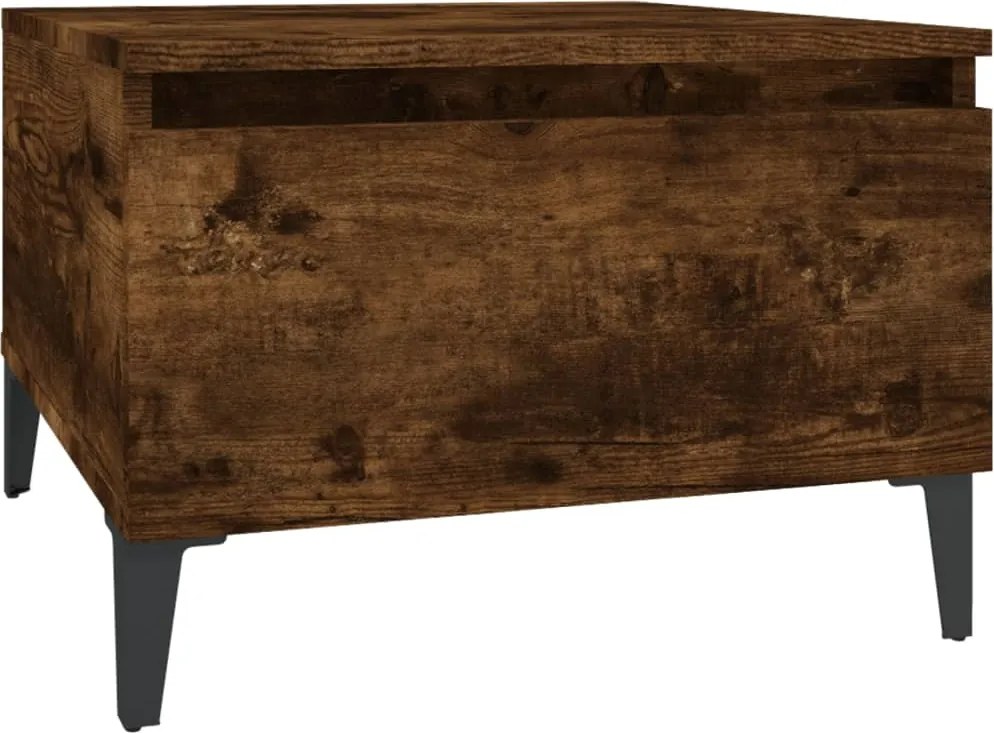 vidaXL Masă laterală, stejar fumuriu, 50x46x35 cm, lemn compozit