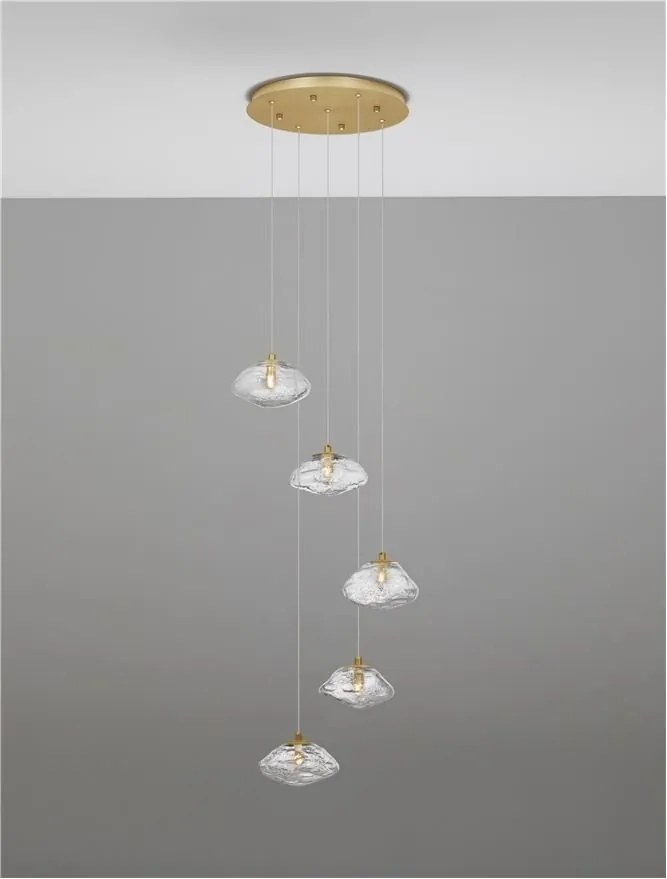 Lustra moderna cu 5 Pendule design decorativ KING aurie
